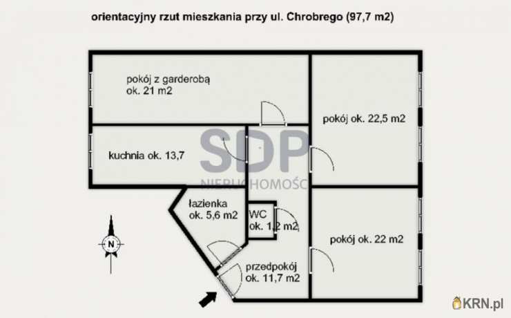 Wrocław, Śródmieście, ul. Bolesława Chrobrego, Mieszkanie  na sprzedaż, 3 pokojowe