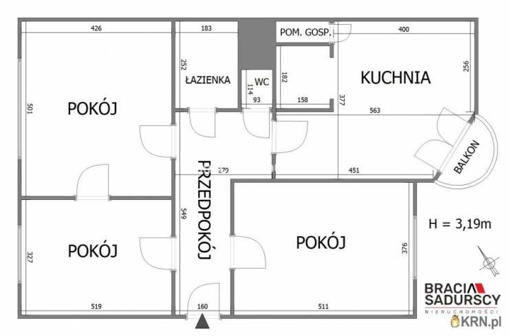 Mieszkanie  na sprzedaż, 3 pokojowe, Kraków, Prądnik Biały, ul. Prądnicka